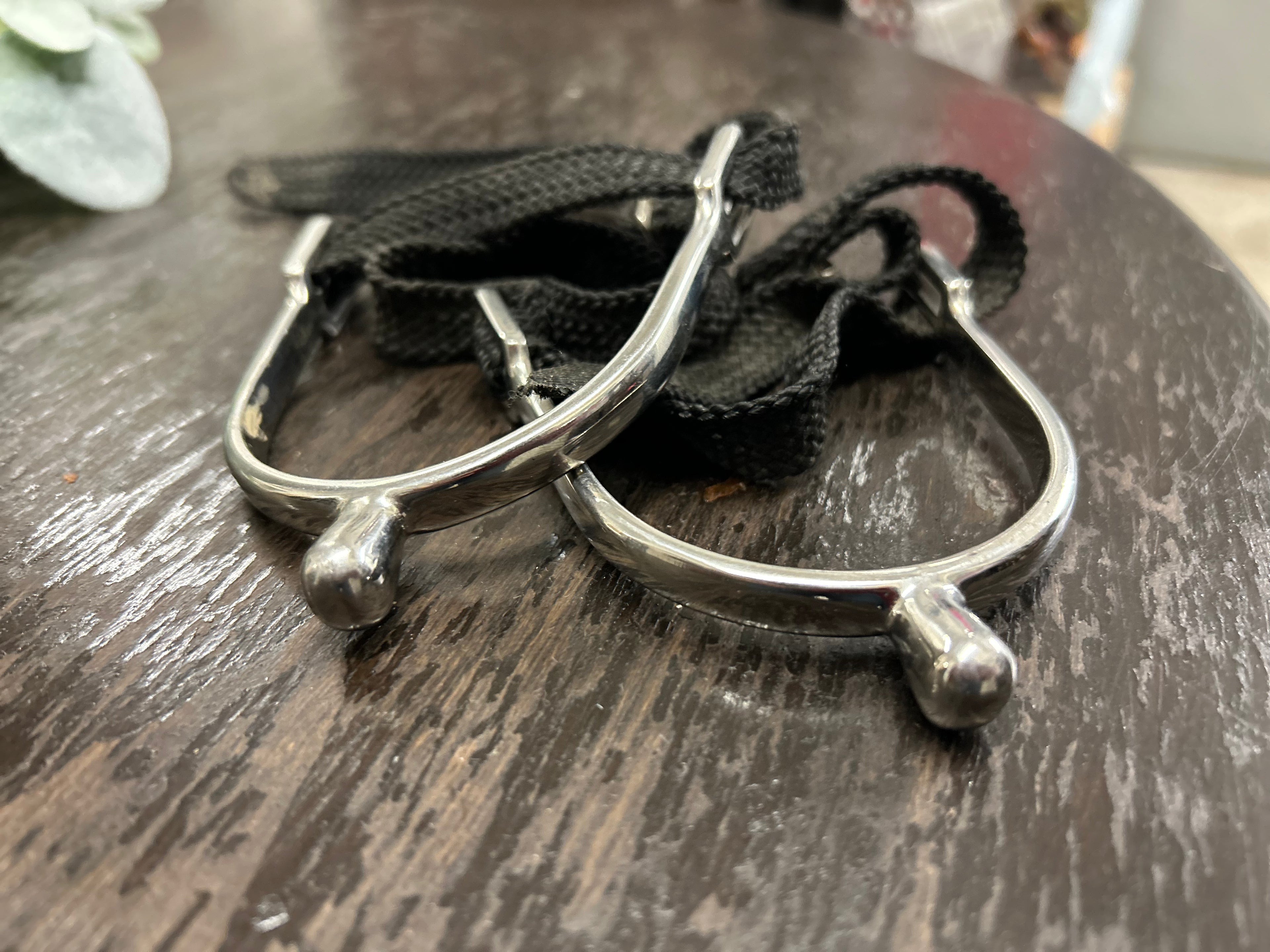 Kids Spurs Round 1/2 inch w braided straps