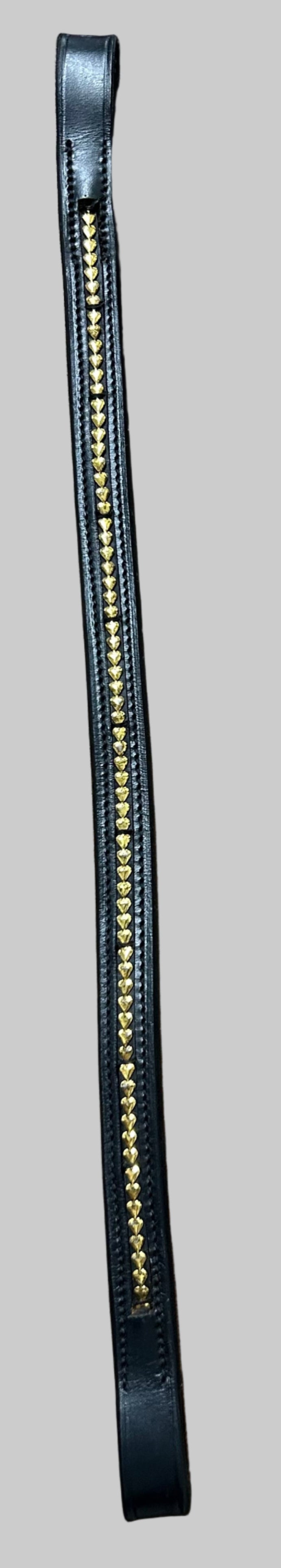 Browband in Black/Gold Hearts - 13.5"