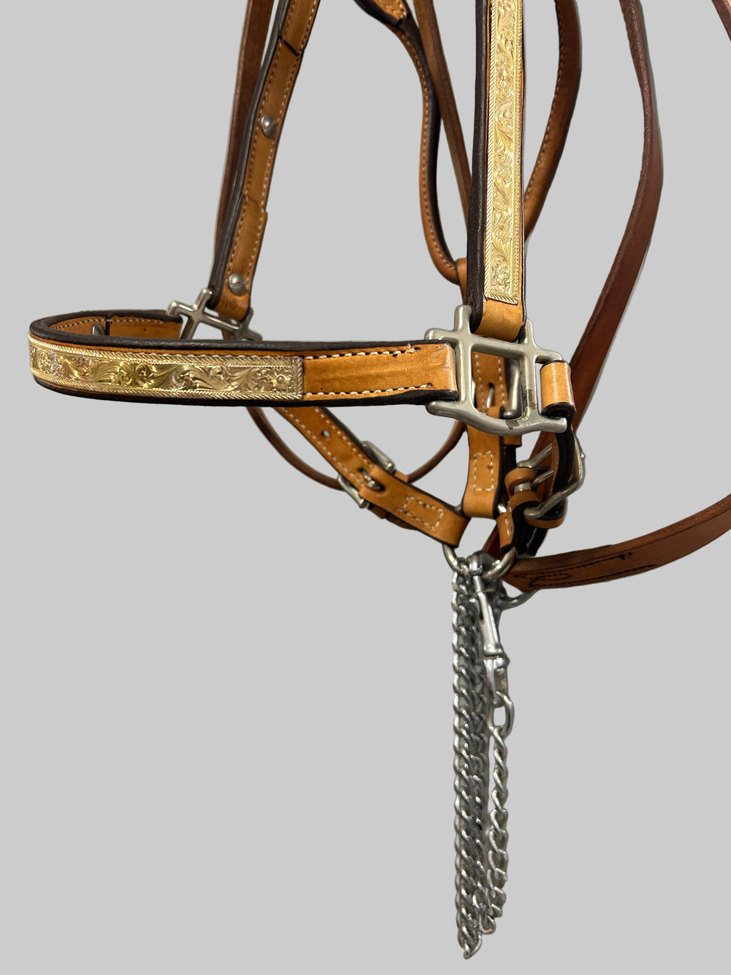 Western Show Halter Set in Cognac - Small Horse