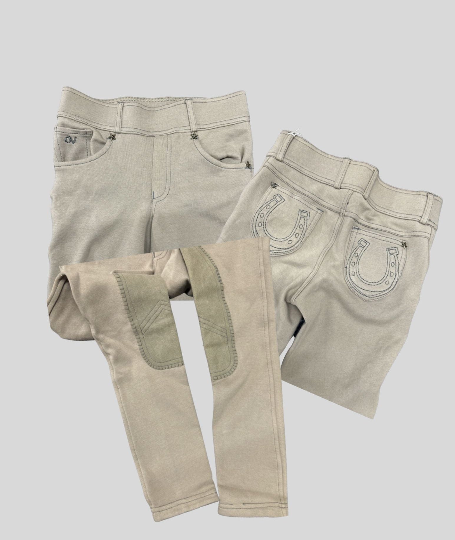 Ovation Kids L Pull On Breeches Tan With Decor
