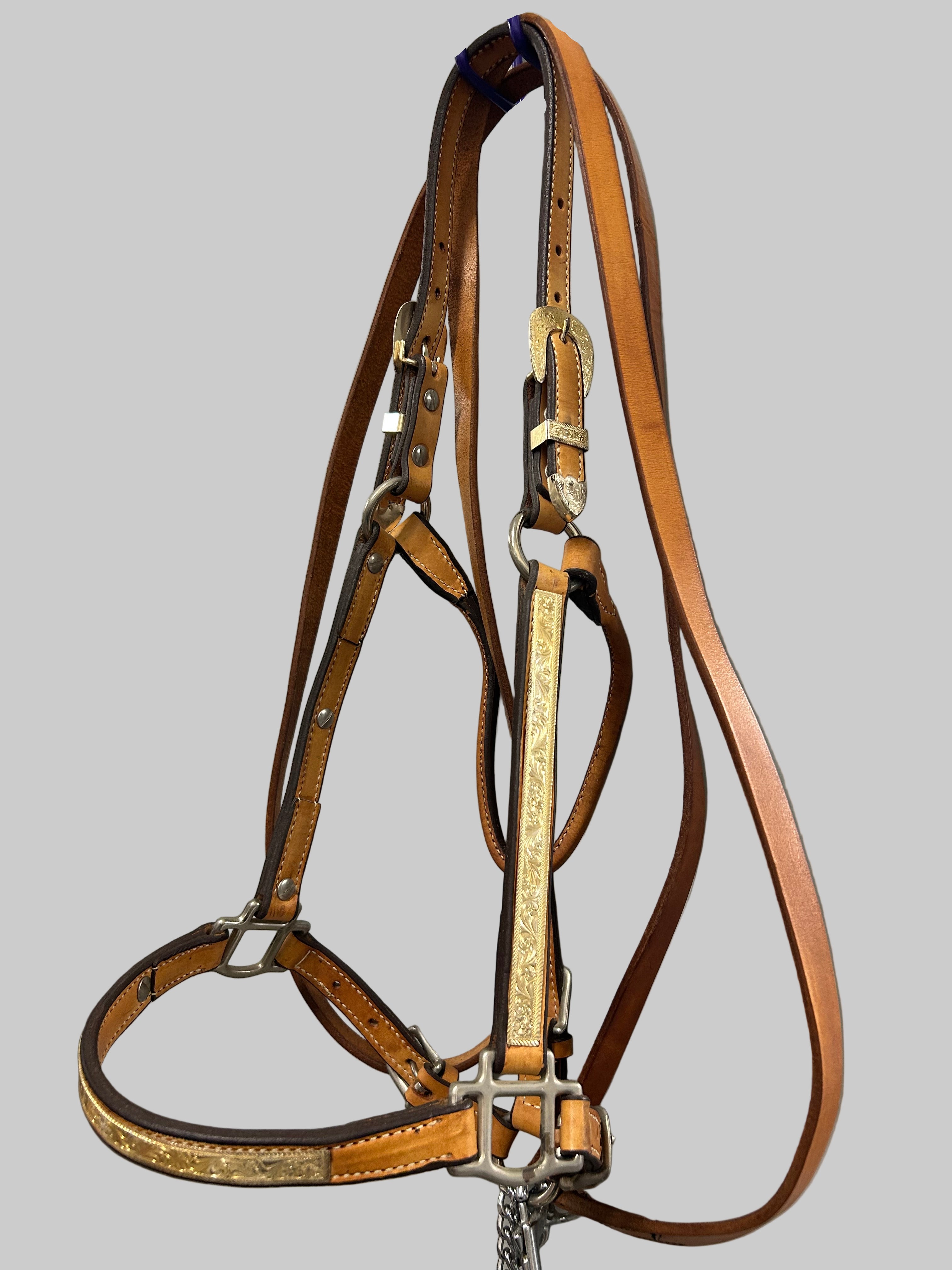 Western Show Halter Set in Cognac - Small Horse