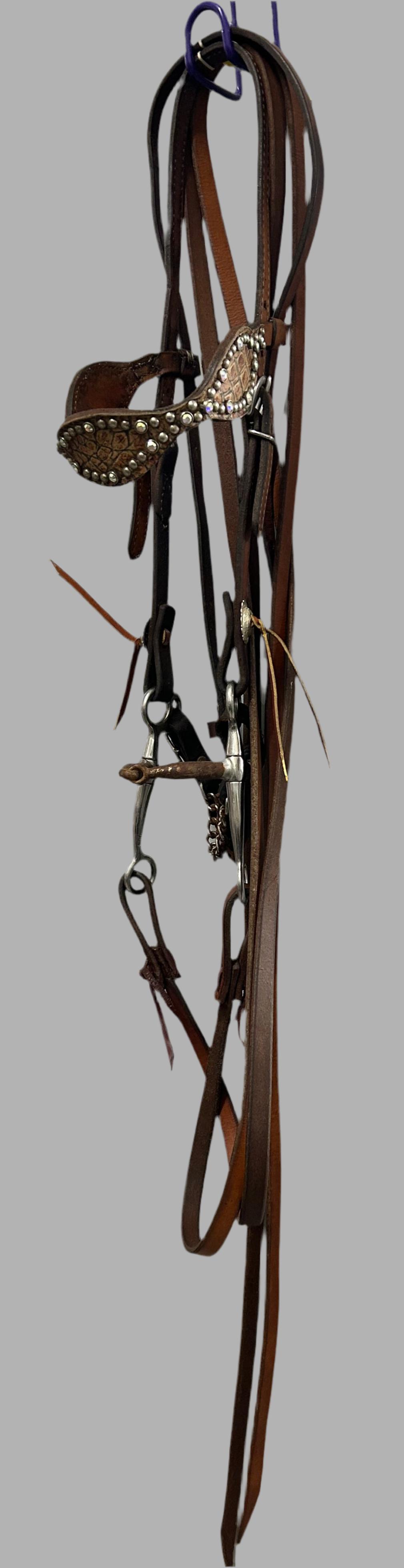 Western Headstall w/ Fancy Browband in Brown - Horse
