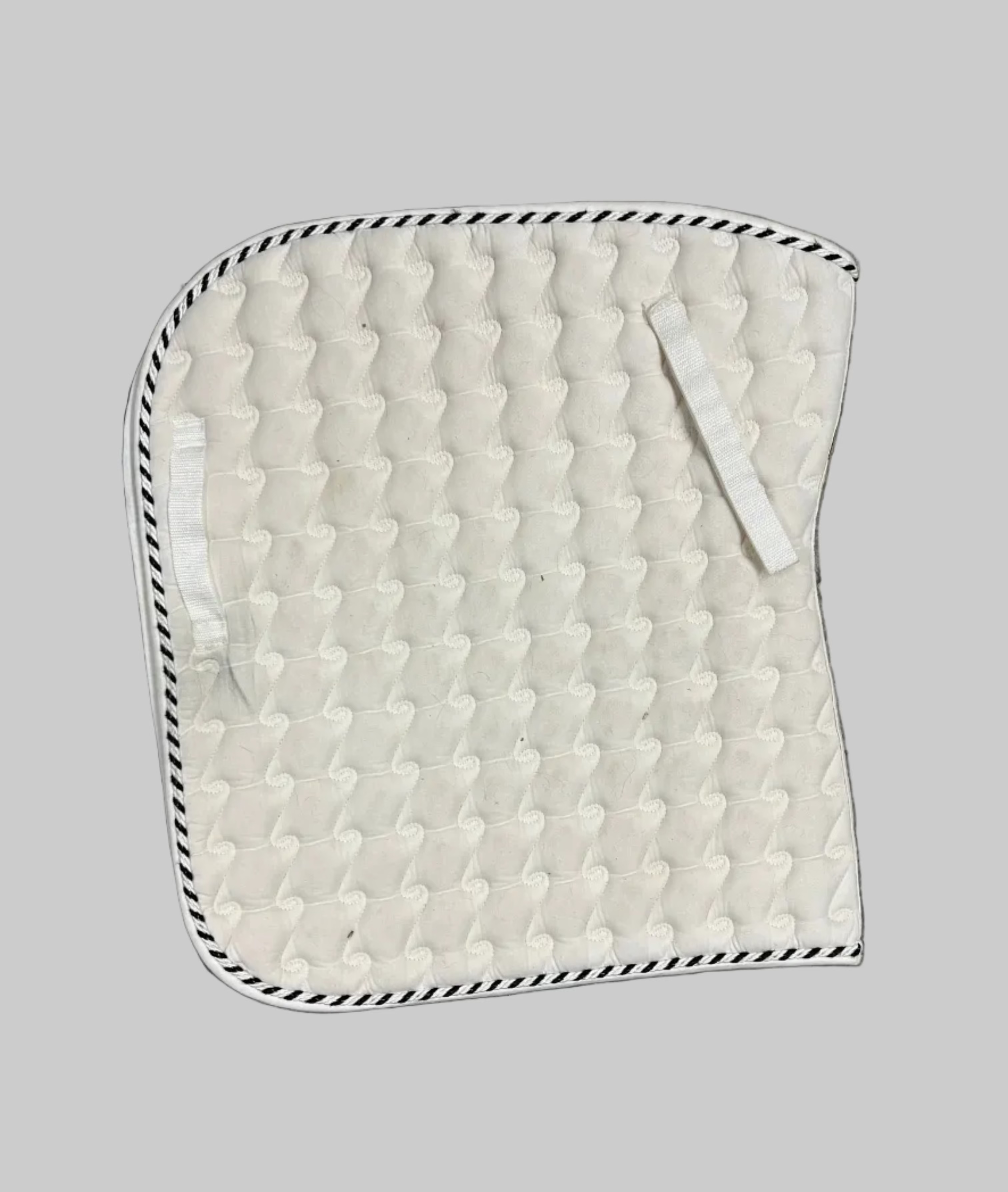 Dressage Pad Thick White With Braided Piping