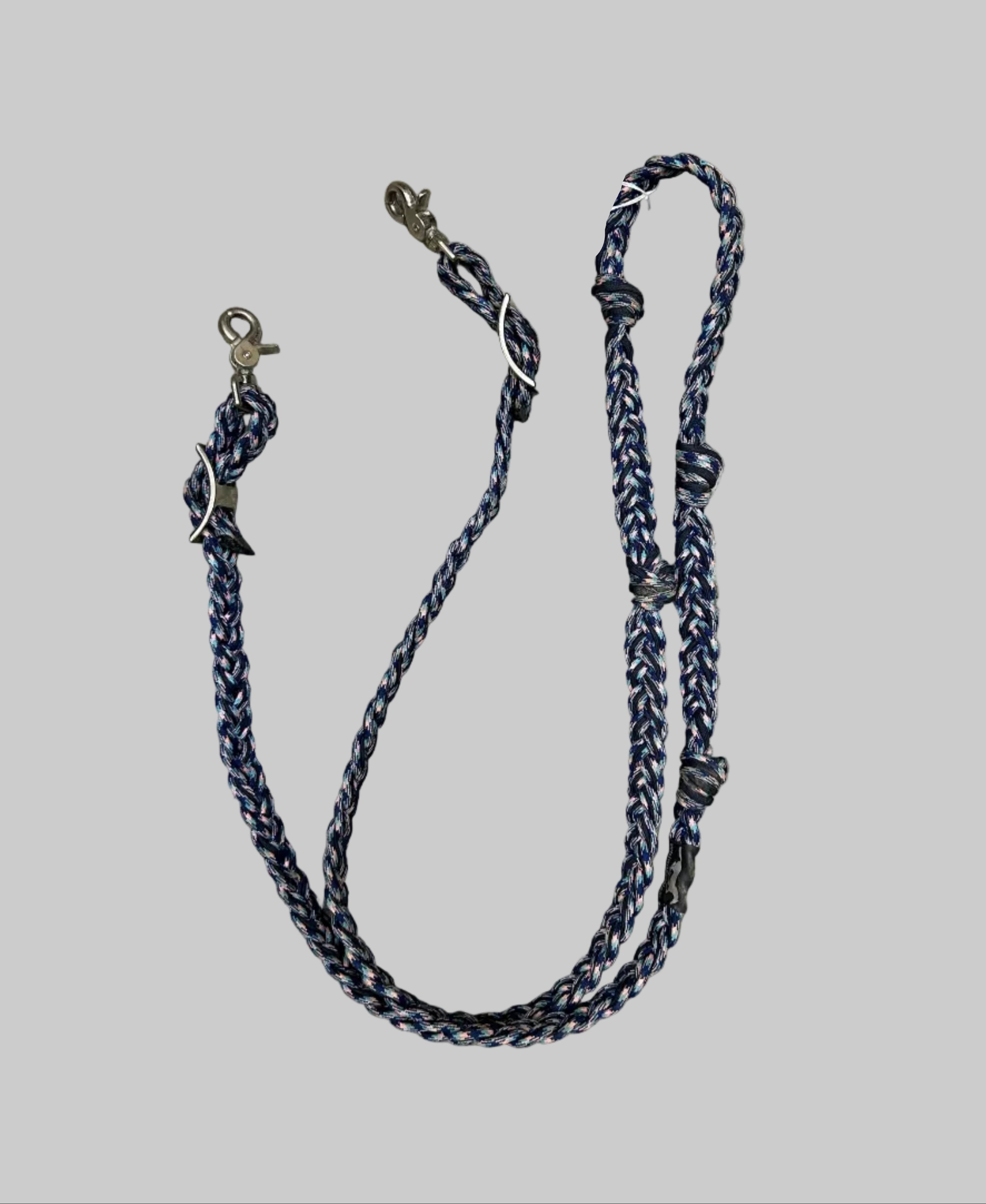 Barrel Racing Reins Purple Blue Pre  Knotted