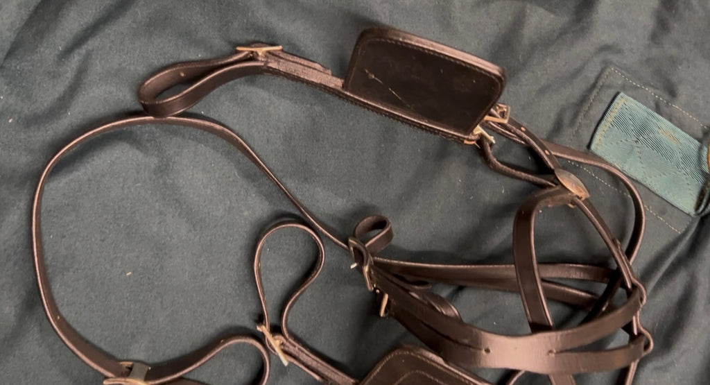 New Mini Horse Leather Driving Harness in Black