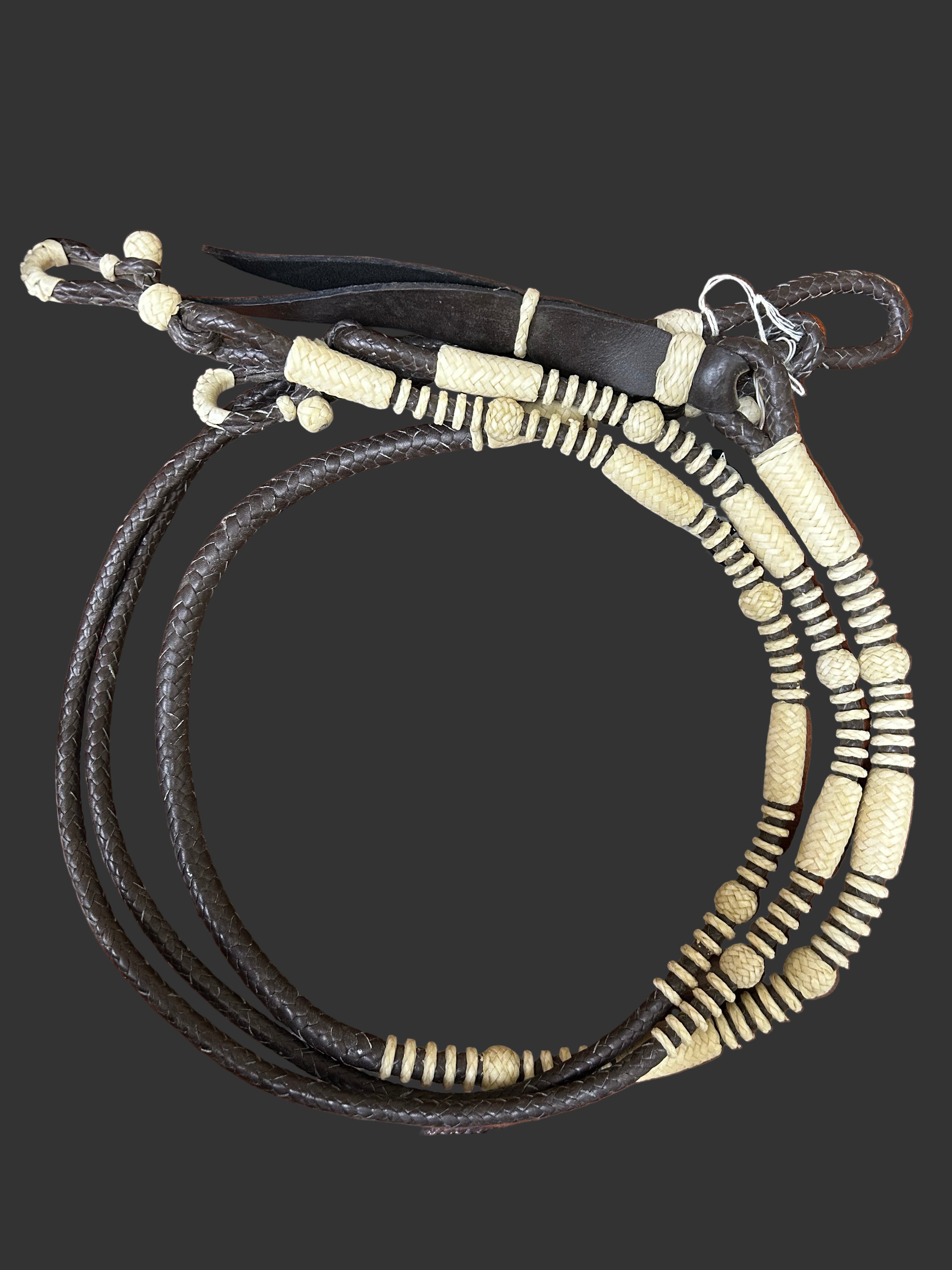 Show split reins dark leather and rawhide