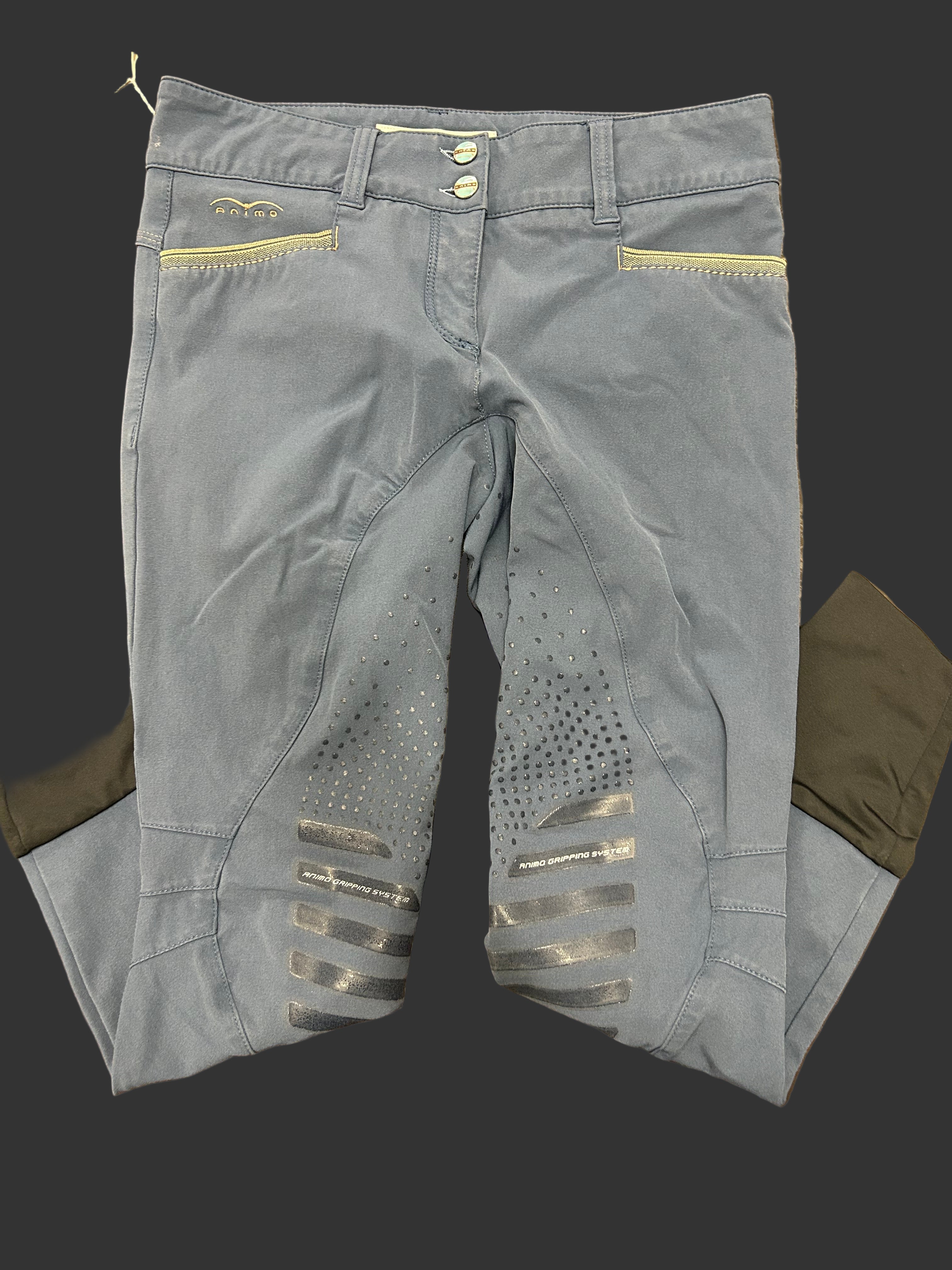 Animo Full Seat Breeches Used 30 R. Gry/Blue