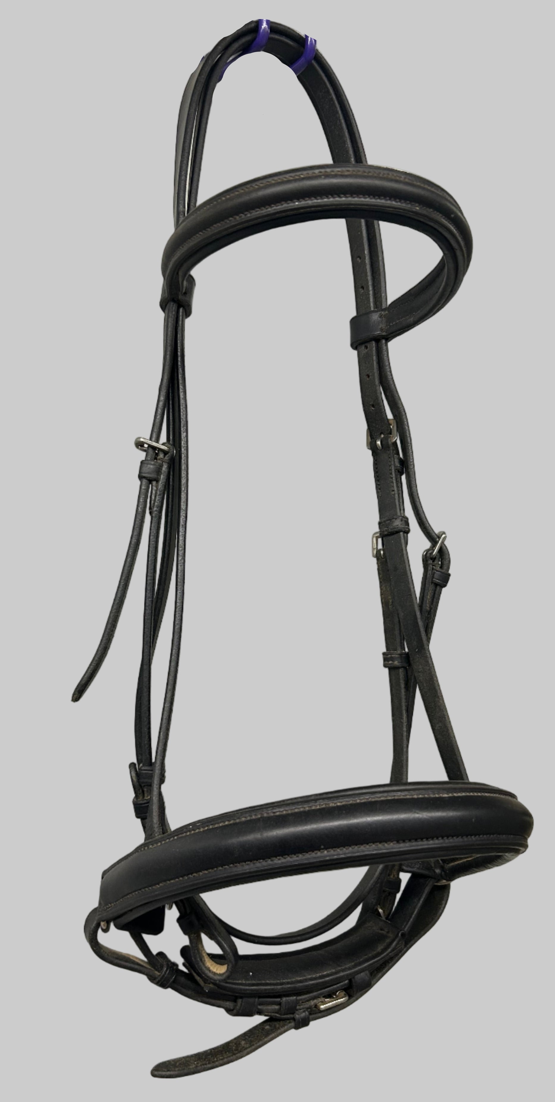 Bobbys Tack Dressage Bridle w/ Crank Noseband in Black - Full