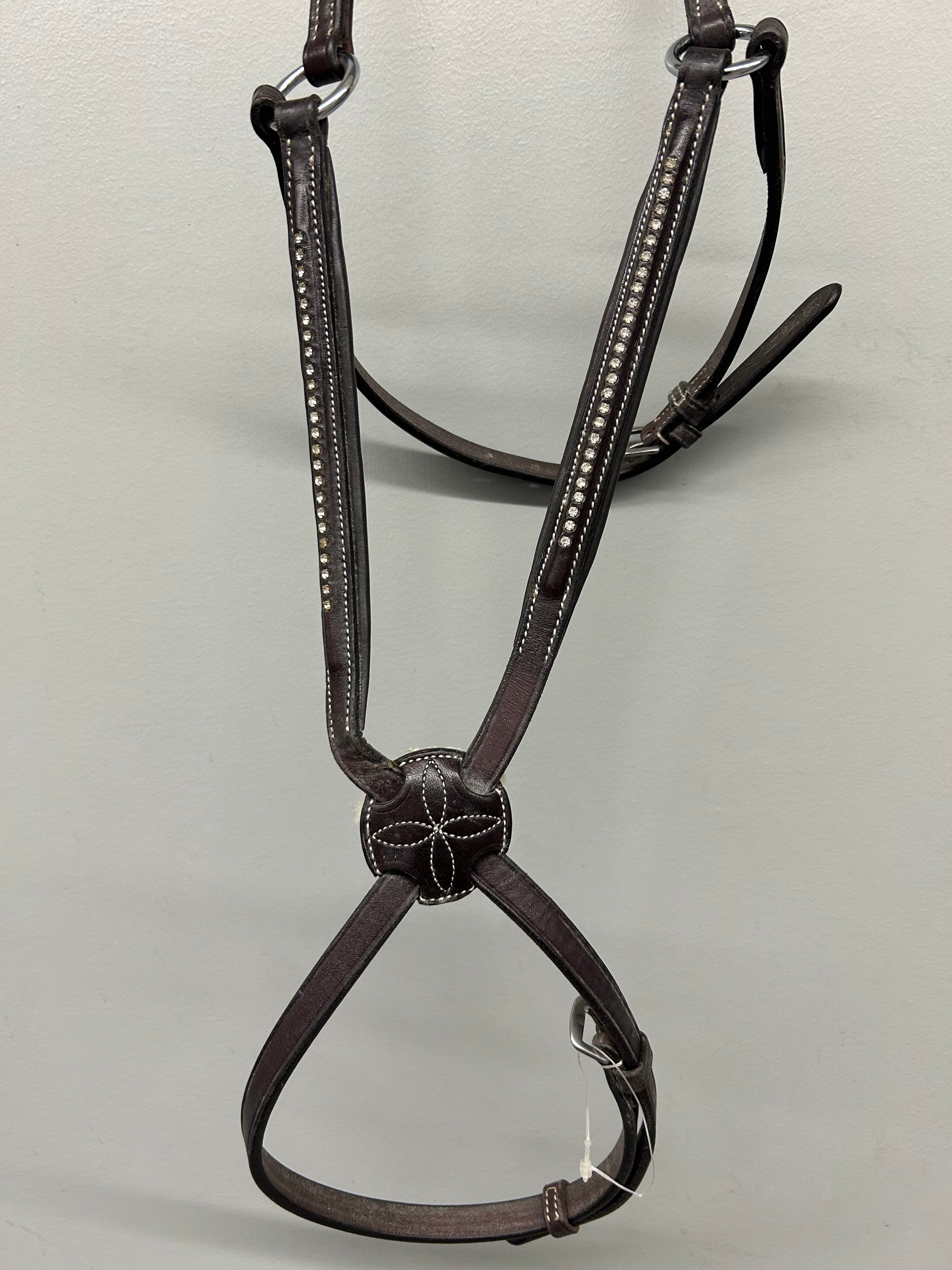 Figure 8 Noseband in Dark Brown/Crystals - Horse