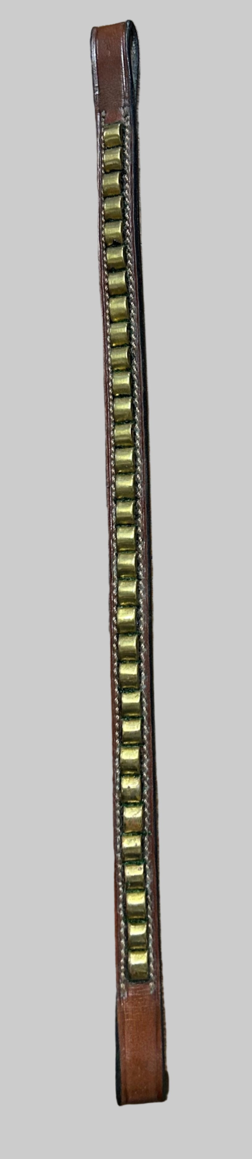 Newmarket Browband w/ Brass Clinchers in Brown - 13"