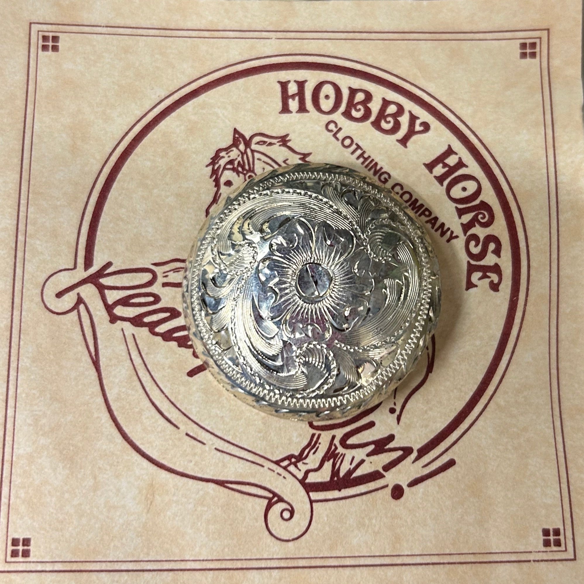 Hobby Horse Tooled Brooch in Silver