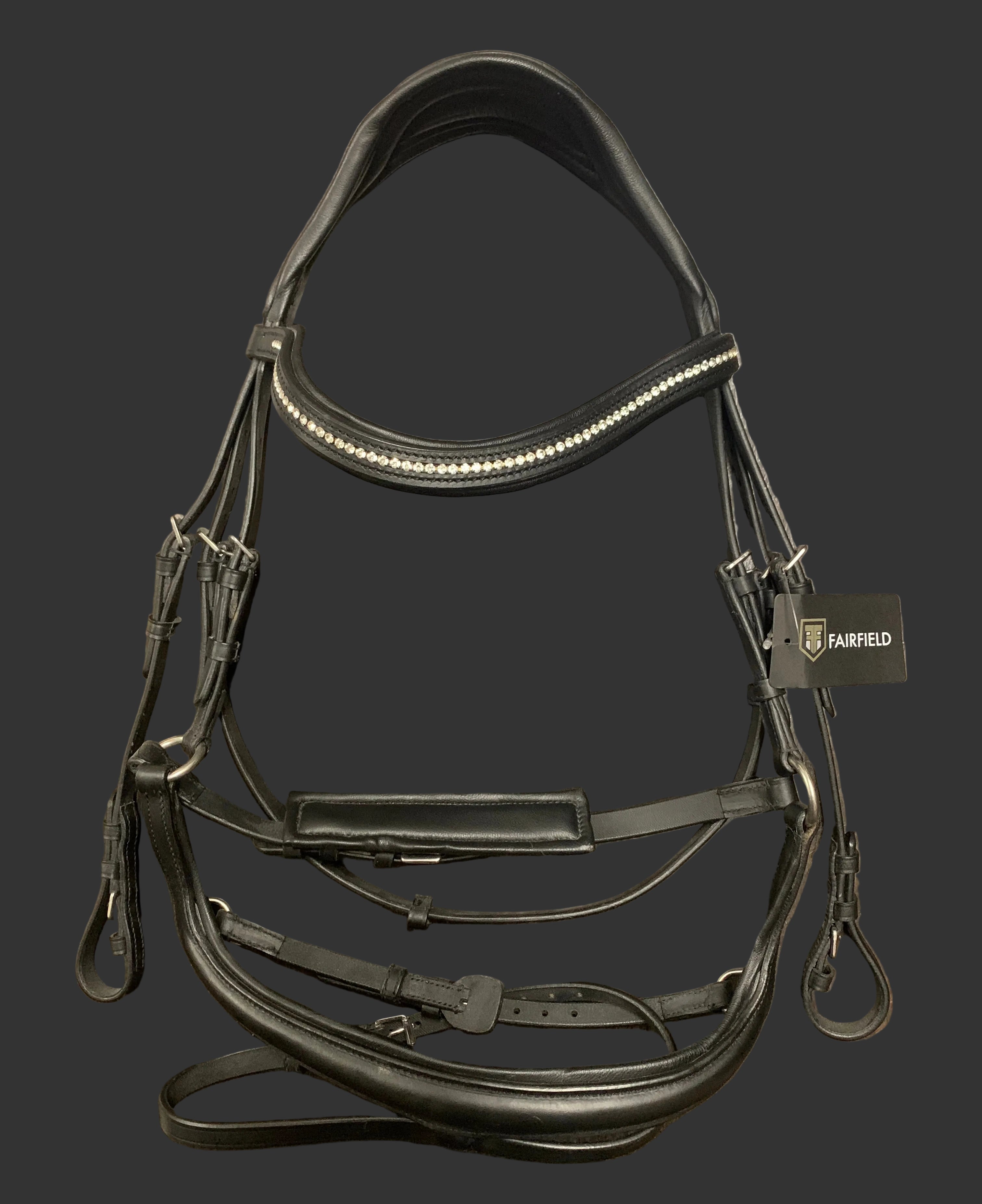 Fairfield Dressage Bridle Black With Stones