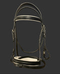 Dressage Bridle Black And White With Flash. Cob Size