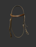 Brown English Headstall With Fancy Stitching Horse Size