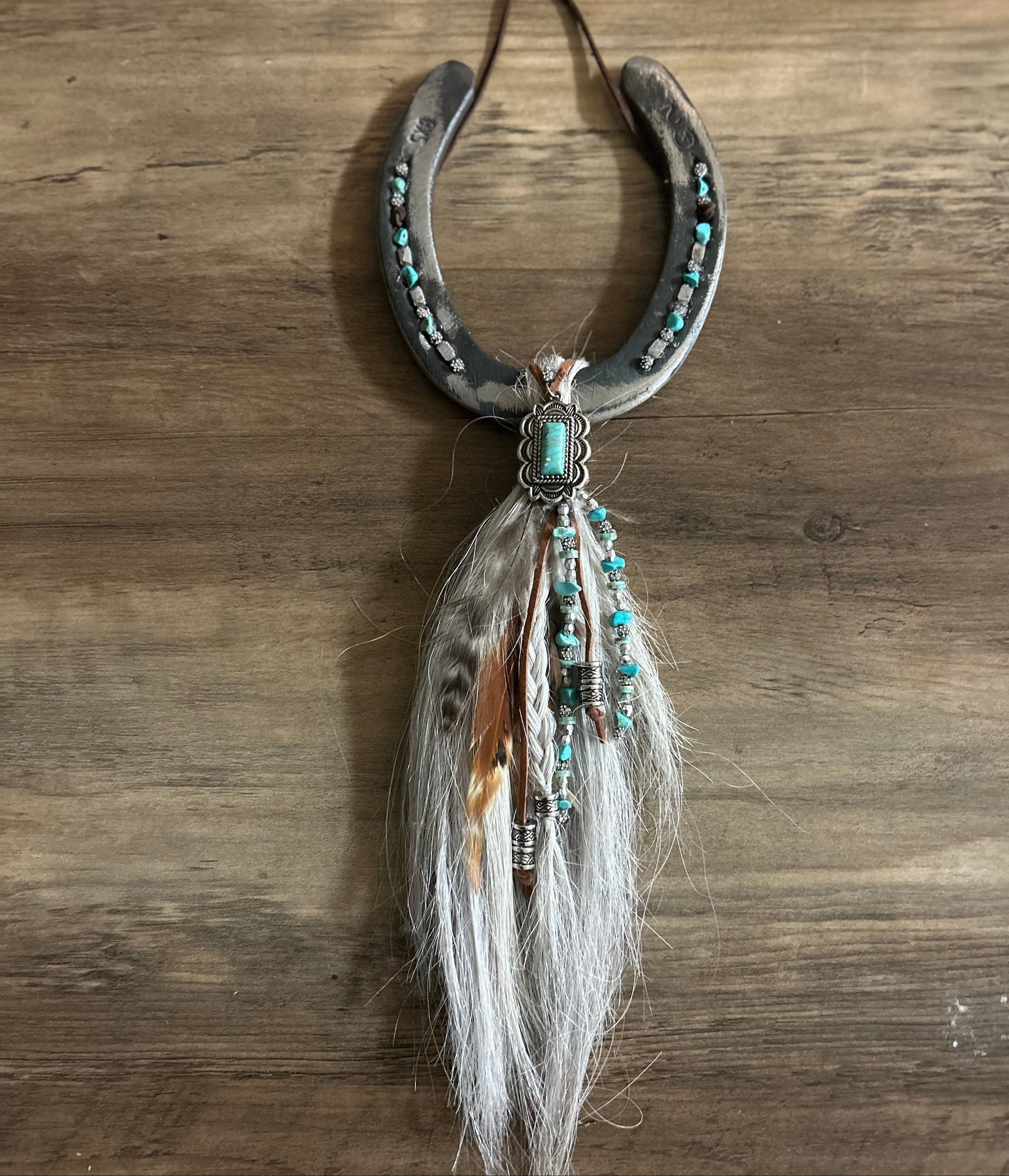 Custom Horse Hair Shoe and tail in honor or memorabilia