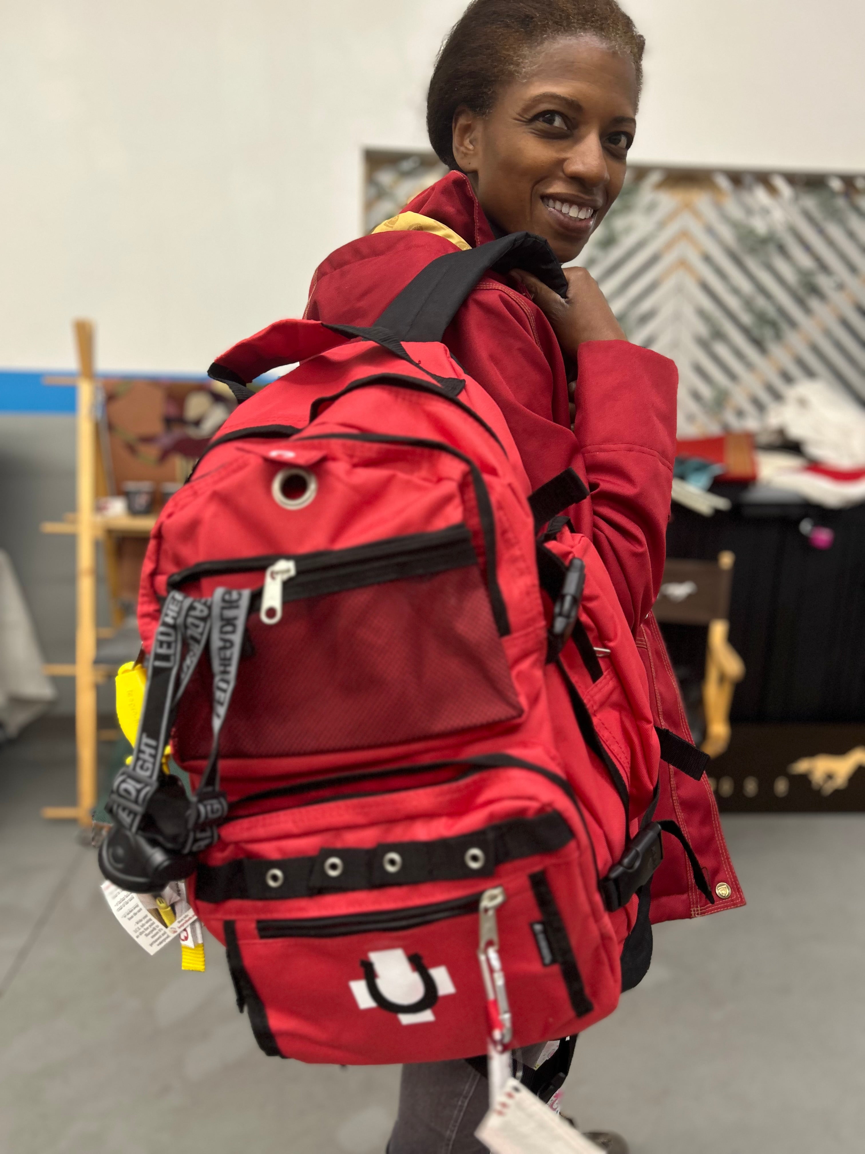 Red back pack Everest Multiple Pockets