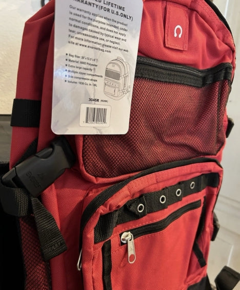 Red back pack Everest Multiple Pockets
