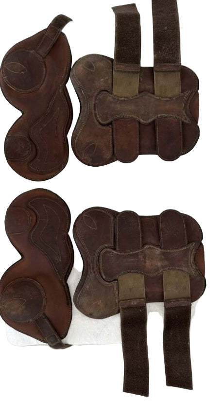 CWD Set of 4 Front and Hind boots Size H Brown Leather