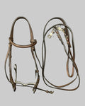 Western Bridle Complete With Reins Dark Brown Leather