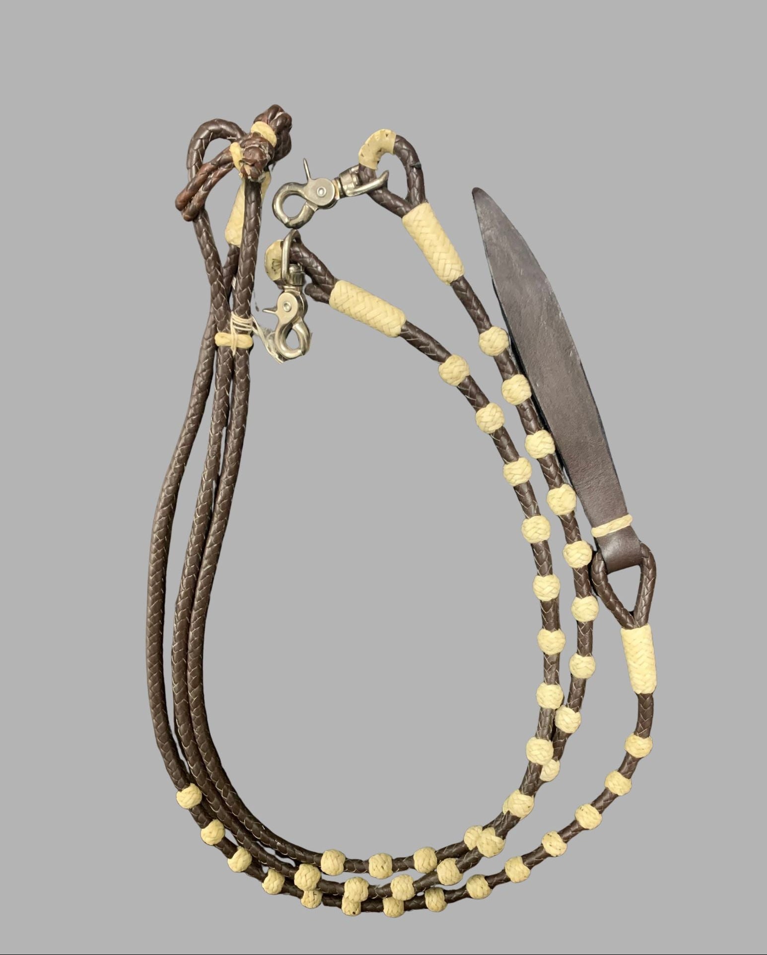 Romal Show Reins Dark Brown Leather With Raw Hide