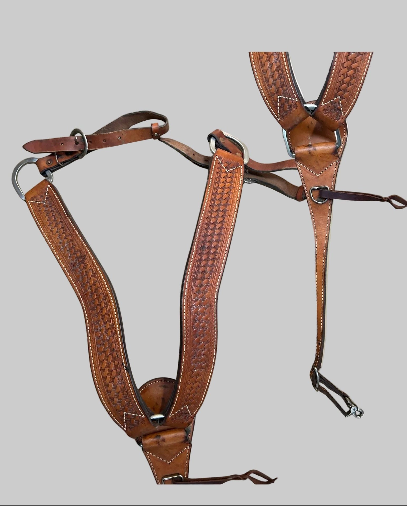 Western Breast Plate Basket Weave Heavy Duty