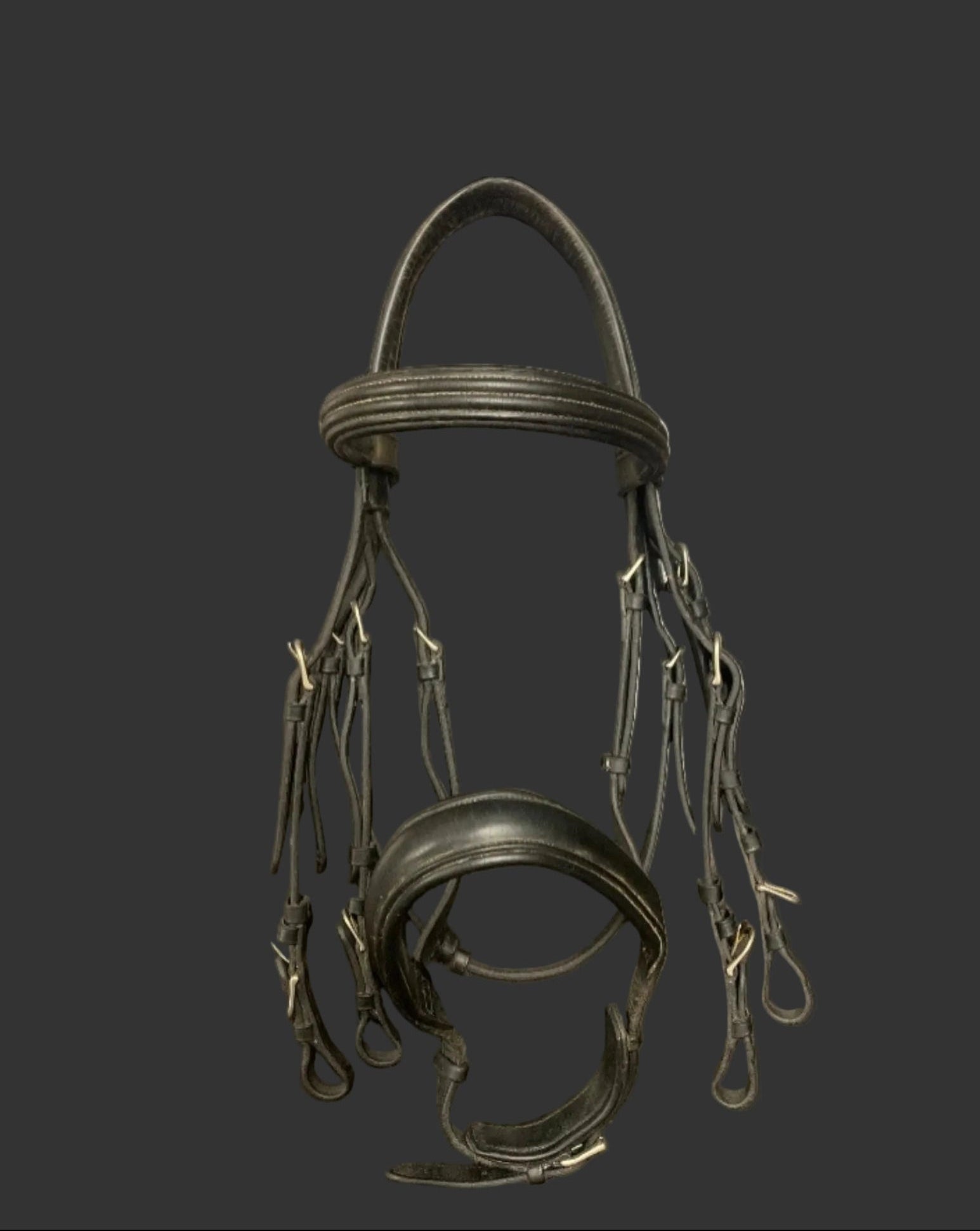 Double Dressage Bridle ( Weymouth) Black Horse