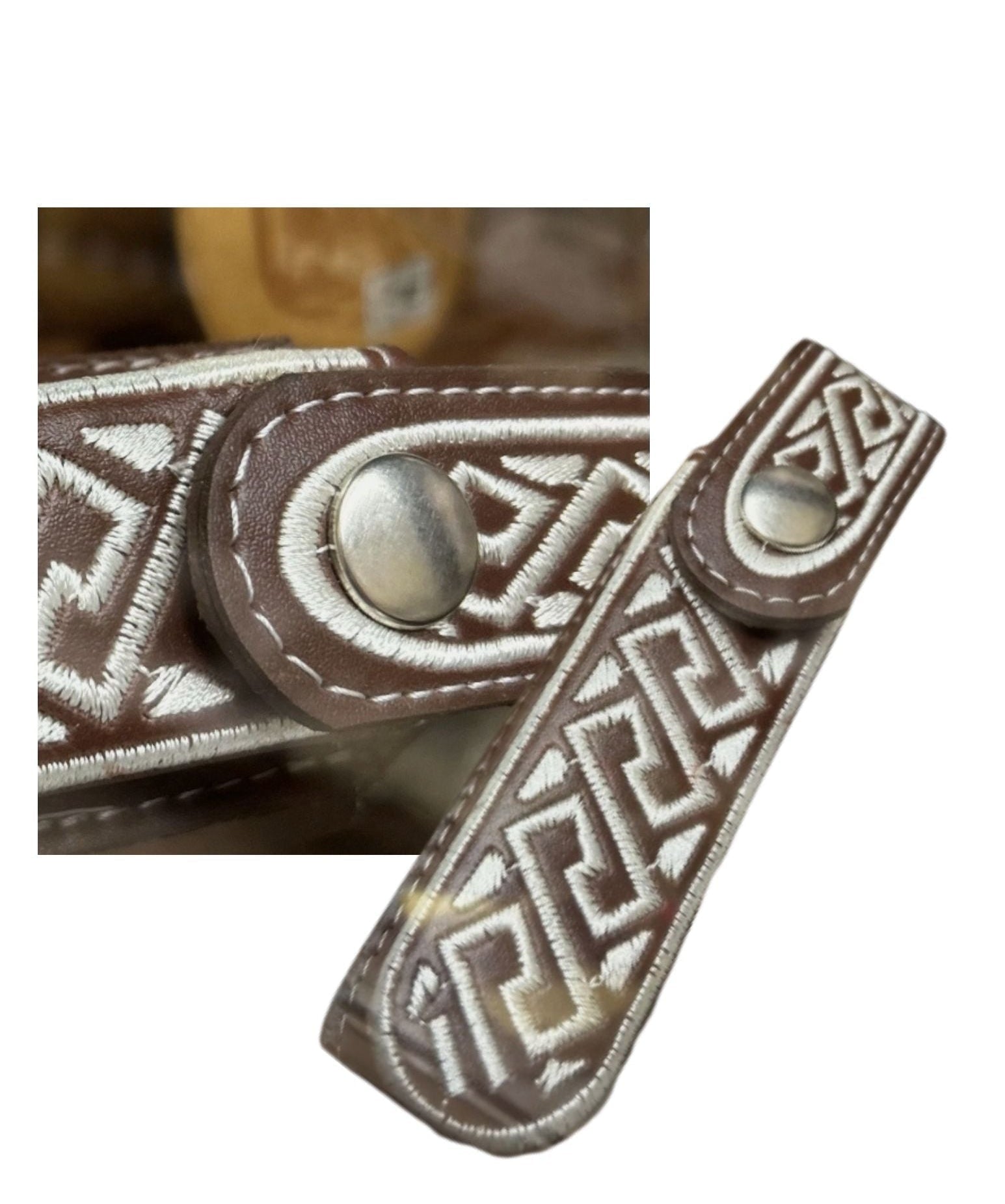 Custom Made Imported Knife Holder Brown White