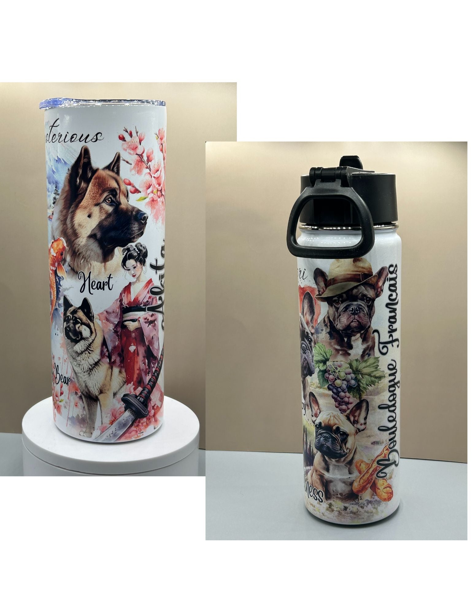 Dog Breeds Around The World 22 oz Water Bottles