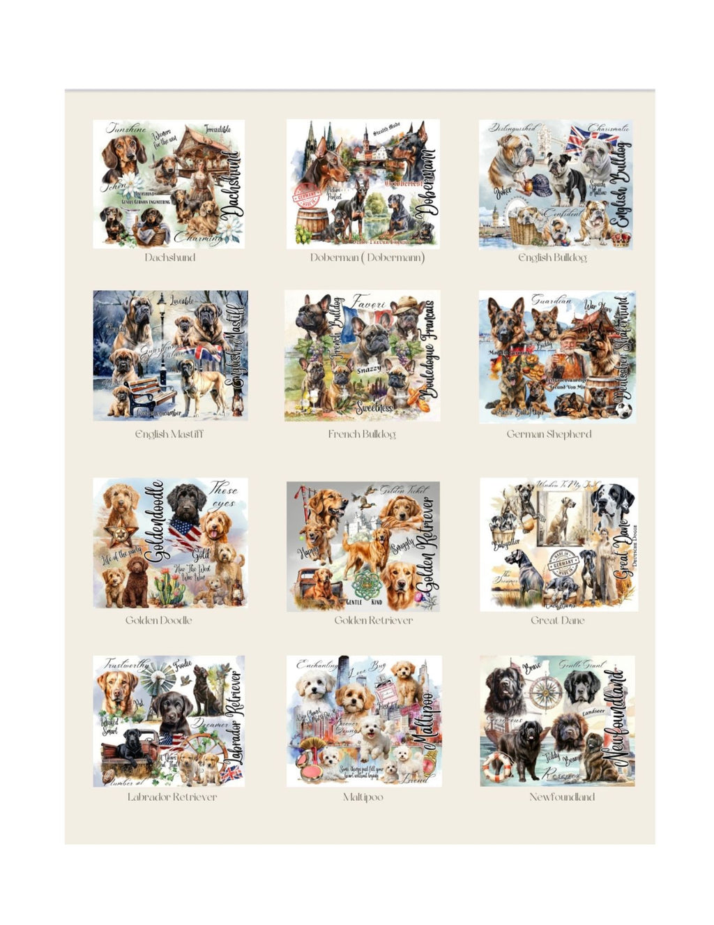 Dog Breeds Around The World Hot/Cold Tumblers 20 oz